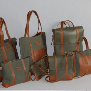 An image showing a collection of leathered bags